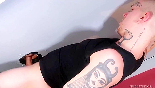 Adrian Suarez Deepthroats Dexs Massive Hardcock Thru the Gloryhole – Steamy Encounter