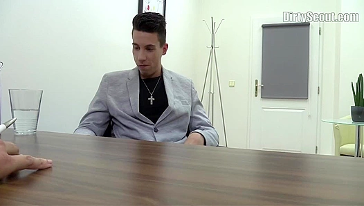 Flamboyant Stud Takes Hard Ride on Desk—Wild Scout Initiation Gone Hot – 18+