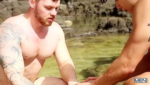 Beach Heat: Beaux Matt Angel Ride Me Raw – Wild Threesome Action