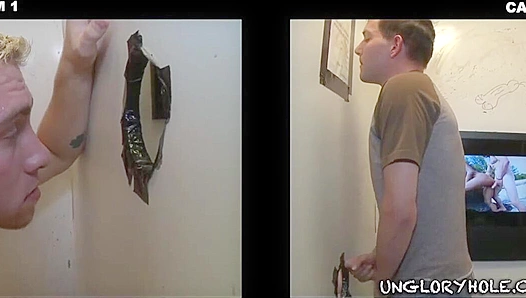 Jakob Cruz Slurps Hard Cock Through Glory Hole – Mind-Blowing Blowbie! – HotNewClip