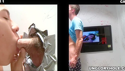 First Time Curiosity: Naive Guy Explores a Hot Glory Hole Blowjob – Sean Evans Alex
