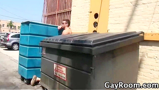 Adam Russo Takes Huge Dick Down His Throat Behind the Club – Hot Gay XXX Scene