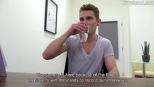Twink Cums Hard in Glass During Steaming Solo Audition – DirtyScout