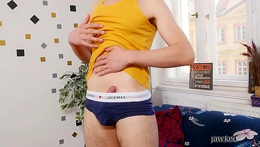 David Luiz Pleasures His Thick Uncut Cock – Steamy Gay Solo Session – 18+