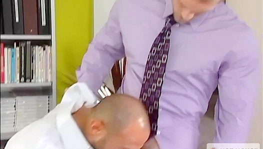 CJ Madison Takes Control: Raw Desk Domination Over Paul Wagner – Hot Gay Porn