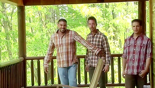 Johnny Rapid Takes Hard Bareback Action on the Porch – Messy Glory Hole Gangbang – 18+