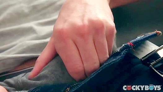 Andrew Strong Moans as He Strokes His Thick Hard-On – CockyBoys 18+