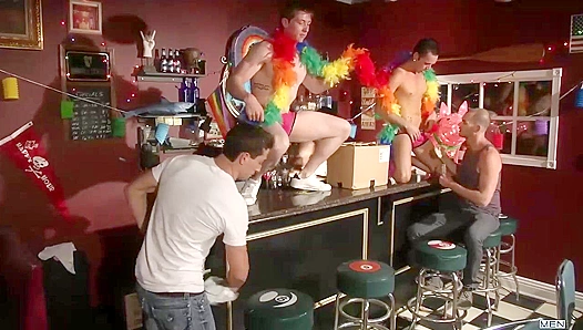 Deep Throat Wild Anal Ride in Steamy Gay Orgy – BarHeat 18+