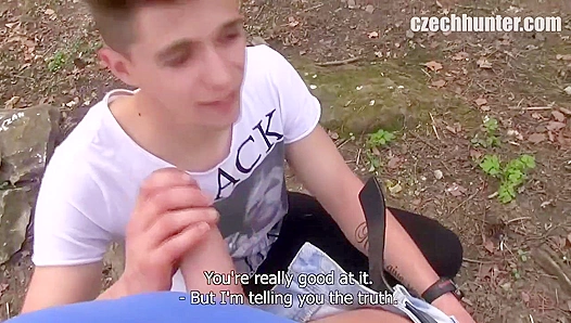 Cute Amateur Gets Drenched in Cum — Hot Gay POV Blowjob Scene – 18+