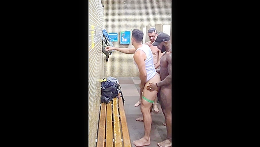 Rough Ride: Steamy Blowbang in a Bus Station Stall – XXX Adventures 18+