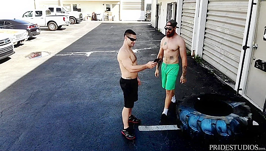 Post-Workout Domination: Forces Rival to Swallow His Thick Cock – GayPornoCrush 18+