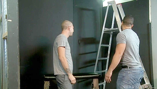 Two Ripped Studs Slam Together in a Raw Warehouse Blowjob Battle – 18+
