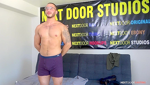 Xavier Cole Moans Through Solo Ride, Flexing Muscle Cumming Hard – NextDoorCasting