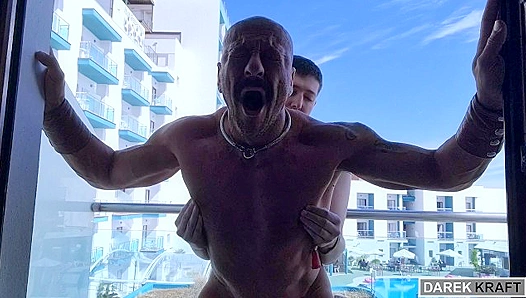Bold Balcony Action: Daddy Gets Fully Exposed Taken Hard – HotGayScenes 18+