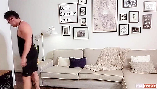 Clark Takes Nicks Huge Rod Deep on the Couch – StayHomeBro 18+