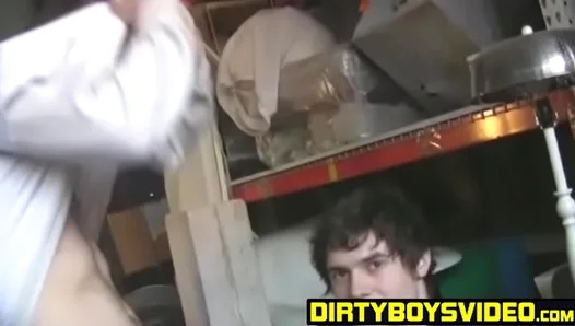 Kyle Swallows Jacks Massive Load in Gritty Warehouse Blowjob – XBareback 18+
