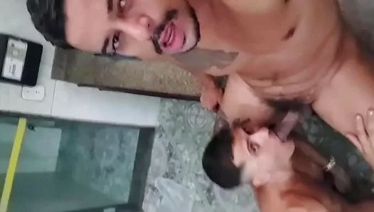 Tattooed Hunk Seduces Young Guy into Hot Blowjob Action – 18+