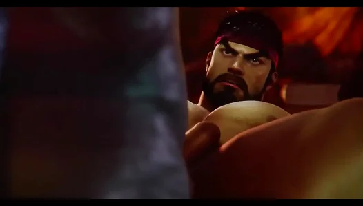 Ryu Rides Hard for a Steaming Bareback Blowjob — Monster Cream Pie Ending