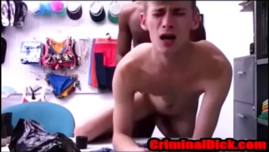 Blonde Twink Gets Pounded by Massive BBC Cop — No Condom Interracial Fuck Fest