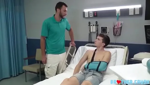 Brian Takes Charge: Hot Stepbrother Blowjob Action in Steamy Hospital Encounter – HD 720p