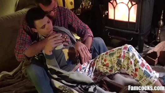 Hot by the Fire: Stepdad Claims the Teens Virgin Ass – OldYoung 18+