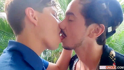 Steamy Latino Encounter: Twin Studs Swap Giant Hardons Under Moonlight – 18+