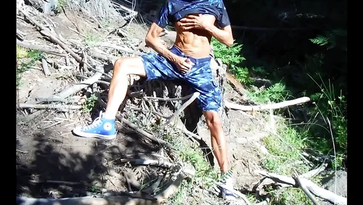 Bareback Masturbation Under the Stars – Hot Shirtless Guys Go Wild Outdoors – 18+
