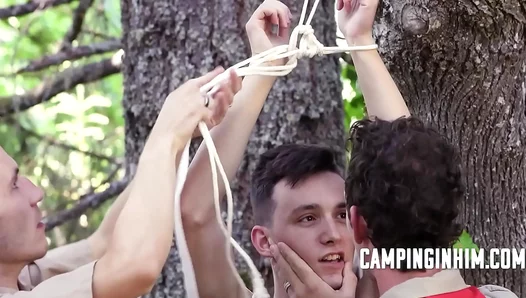 Rough Outdoor Power Play: Camp Bully Forces Triple Penetration — 18+