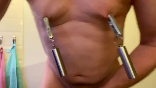 Hooked on Pain Pleasure: Nipple Clamps Fuel His Wild Solo Ride – GayPornX 18+
