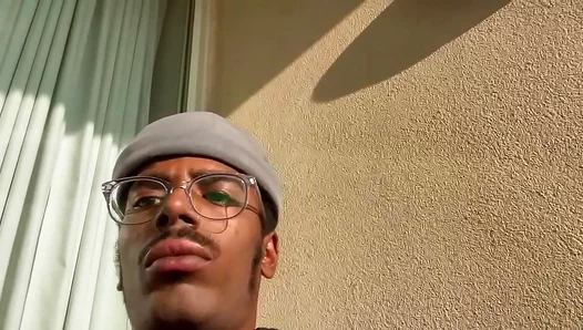 Balcony Solo Session: Steamy Strip Against Stunning Skyline – 18+