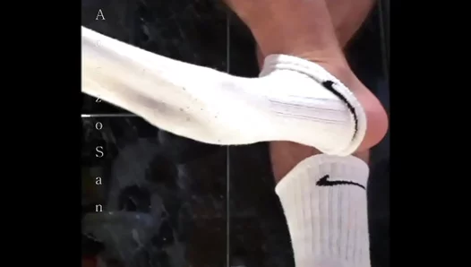 Sweat-Drenched Hairy Feet Dick Sock Fun: AnzzoSans Gets Naughty – XXX Action
