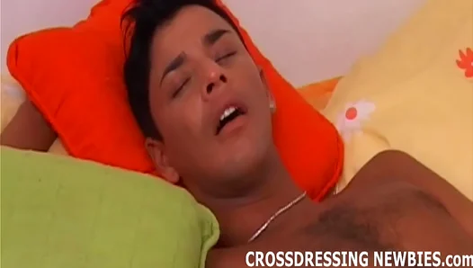 Slutty Crossdresser Thrills in Sheer Lace Pans – Horny Shemale Action – WetWildTease