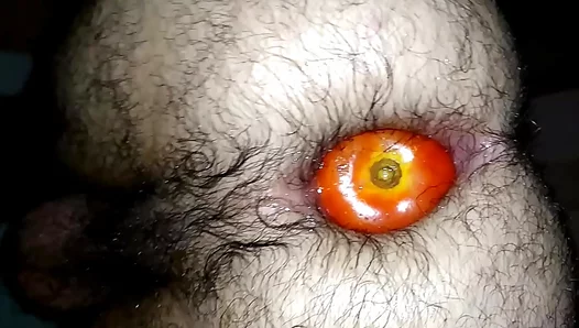 Hairy Beast Devours Huge Tomato Anal Play — Raw Gay Pleasure Session