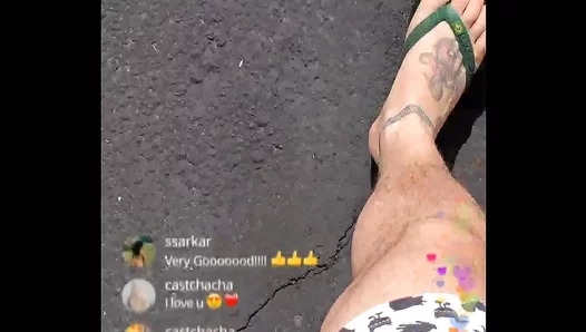 Worshipping Massive Cock Under Open Sky: Sensual Foot Tease – HotGayMoments 18+