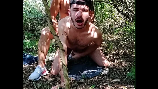 Tempted in the Wilderness: Horny Dude Seduces Stepbro-in-law for Raw Forest Fuck –