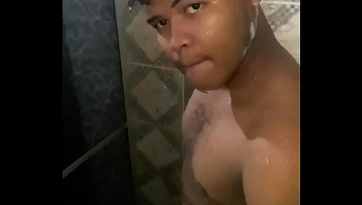 Teen Takes Massive Hardcock in Steam-Filled Tub — Hot Solo Gay Scene 18+