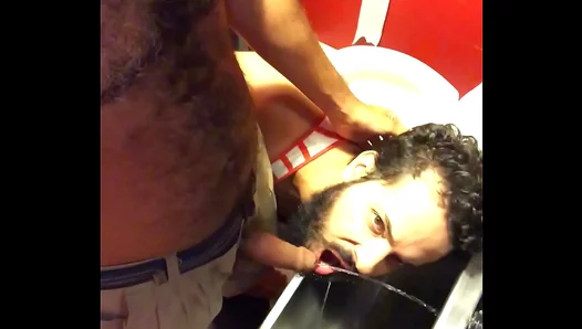 Golden Shower Thrills: Guy Enjoys Hot Pee Spray in Steamy Stall – XXXThrill