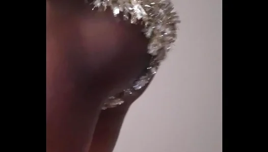 Shiny Thong tease as Ripped Stud Strips Down for Naughty Solo Gift – GayXXXmas