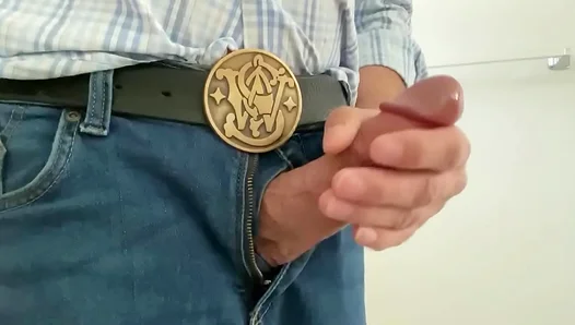 Hard-On Heaven: Jacking Off With a Sleek, Sexy Belt Buckle – Steamy Solo Ride