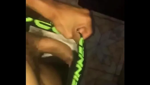 Bareback Beauty Juggles His Massive Hard-On in Steamy Solo Ride –