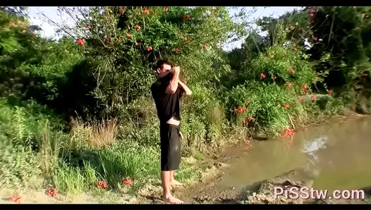 Cums Hard While Drinking His Own Hot Golden Stream – TwistFetish 18+