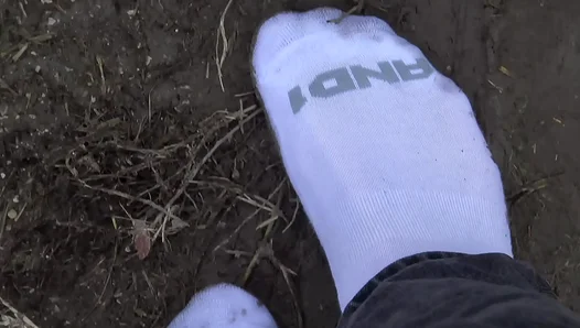 Mud-Slick Feet: Soaked AND1 Sock Worship Outdoors – Raw Gay Pleasure