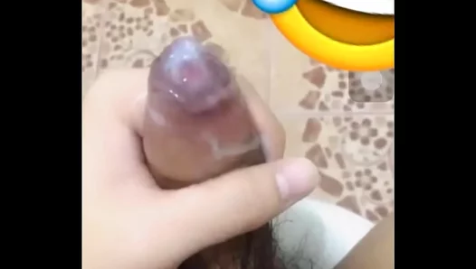 Jacking Off in Public Restroom, Massive Cum Shot — Hot Gay Cam Action 18+