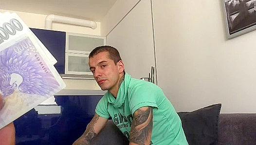 Inked Twink Pays Off Huge Loan with Desperate Blowjob to Massive-Cock Lender – Inked
