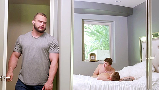 Gunner Nathan Dax Heat Up the Sheets in Hot Neighbor Threesome – TinyGays 18+