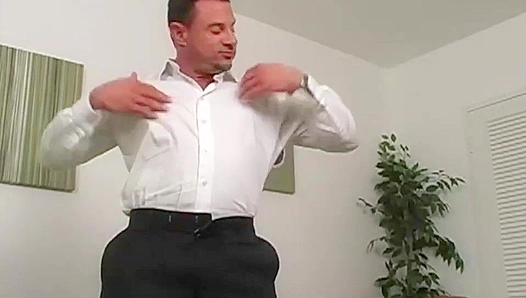 Demetris Chiseled Physique Glistens While Masturbating Intensely – Steamy Mature Gay Scene