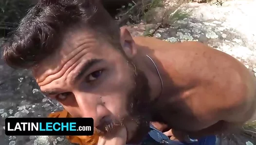Bearded Latino Stallion Takes Strangers Dick Deep Throat Outside – LatinLeche 18+