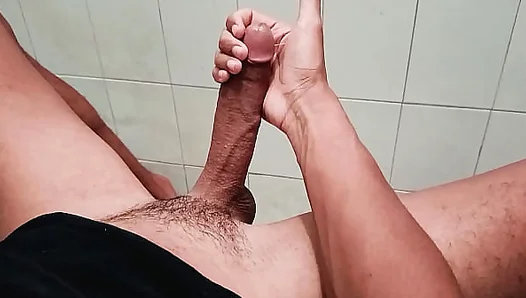 Solo In The bathroom, Jacking Off For A Huge Load – Steamy Gay Masturbation