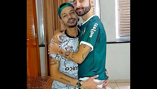 Sweat-Fueled Threesome: Fucking My Straight Teammates Tight Ass – Palmeiras GayPorn 18+