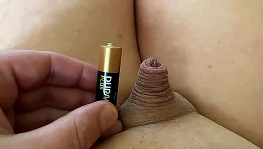 Micro Dick Meets AA Battery – Can He Handle the Comparison? – GaySizeQuest 18+